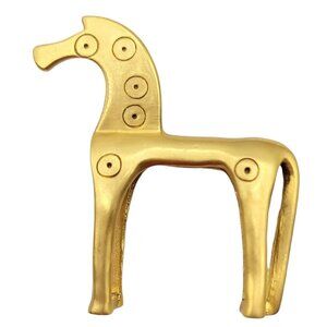 MFA Goldtone Trojan Horse Brooch Pin